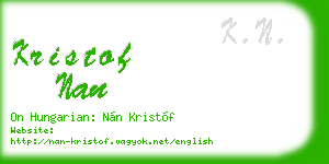 kristof nan business card