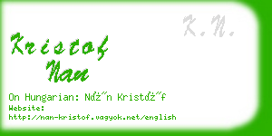 kristof nan business card